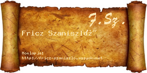 Fricz Szaniszló névjegykártya